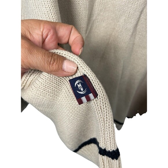 Phat‎ Farm Vintage Logo Letterman Style Mens V Neck Size XL Sweater Stone Wool - Picture 4 of 13